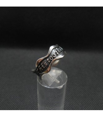 R002085 Sterling Silver Ring Wave Band This Too Shall Pass Solid Genuine Hallmarked 925